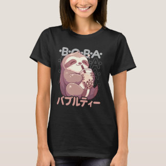 T-shirt Sloth Boba Tea Kawaii Bubble Tea Sloth Anime Neko 