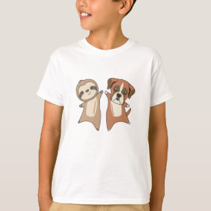 T-shirt Sloth Boxer Chien Amoureux des animaux Enfants