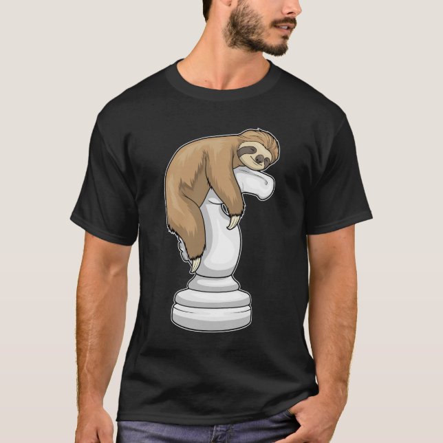 T-shirt Sloth Chess piece Knight Chess (Devant)