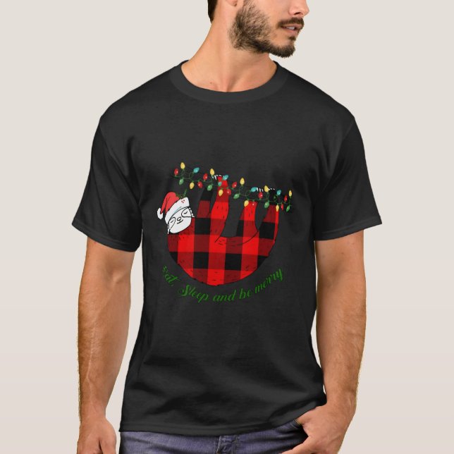 T-shirt Sloth Christmas Mange Bien Et Sois Joyeux Sloth (Devant)