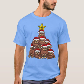 T-shirt Sloth Christmas Tree mignonne Arbre de Noël Animau