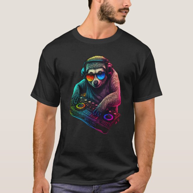 T-shirt Sloth DJ  6 (Devant)