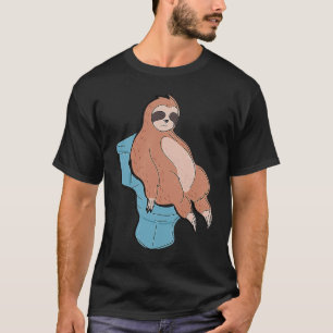 T-shirt Sloth Dormir sur Toilet mignonne Sloth Lazy