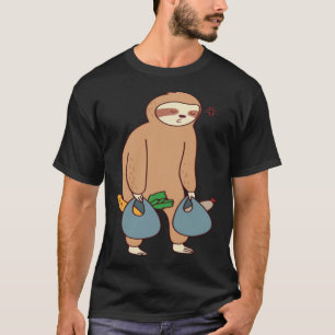T-shirt Sloth Épicerie Tombant Asleep Ironic mignonne Slot