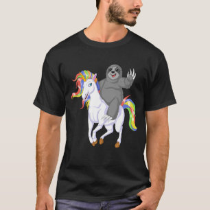 T-shirt sloth équitation licorne