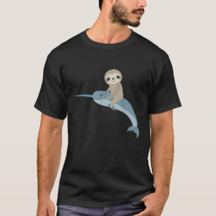 T-shirt Sloth équitation Narwhal Unicorn de la mer hommes