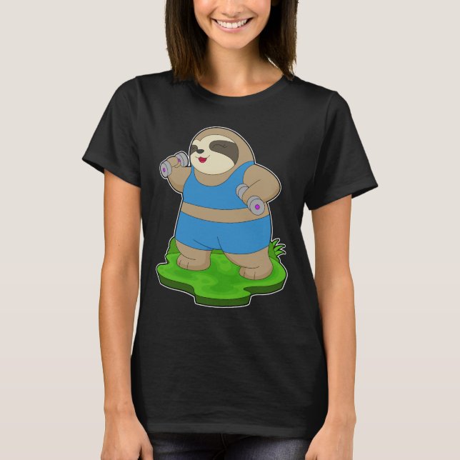 T-shirt Sloth Fitness Dumbbell (Devant)