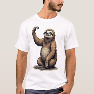 T-shirt Sloth Gravure Vintage Faune 2