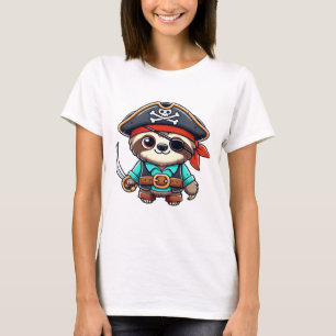 T-shirt Sloth Halloween Pirate Enfants Femmes Hommes Sloth