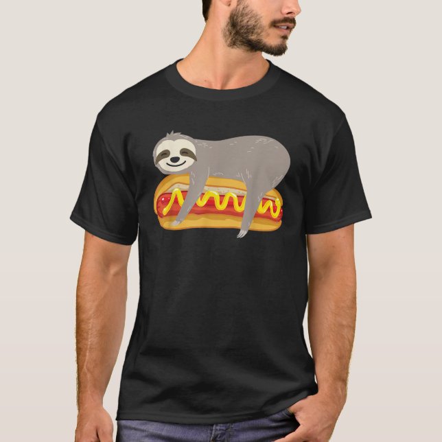 T-shirt Sloth Hot Dog Buns Lover BBQ Foodie Summer Men Wad (Devant)