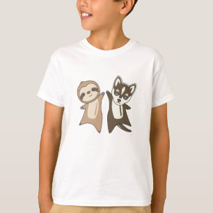 T-shirt Sloth Husky Chien Animal Amis Enfants