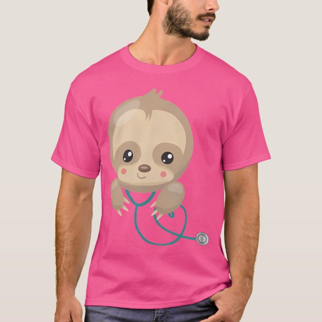 T-shirt Sloth Lover Nurse T Shirt Doctor Médicale pédiatri (Devant)