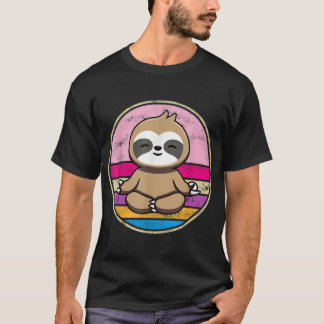 T-shirt Sloth Meditation Yoga Chakra Pilates Bouddha Spiri