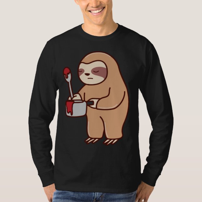 T-shirt Sloth Painting Falling Asleep Ironic Lazy Tired Ro (Devant)