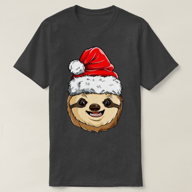 T-shirt Sloth Père Noël Christmas Enfants Garçons Filles N (Design devant)