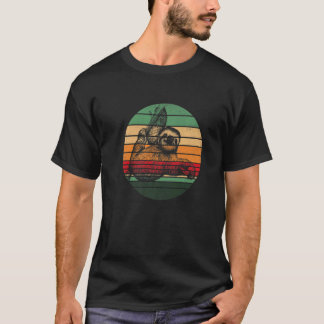 T-shirt Sloth Retro Sunset Animal Sloth Silhouette