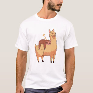 T-shirt Sloth Riding Llama