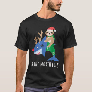 T-shirt Sloth Riding Requin Reindeer Funny Cool garçon Chr