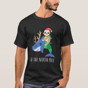 T-shirt Sloth Riding Requin Reindeer Funny Cool garçon Chr