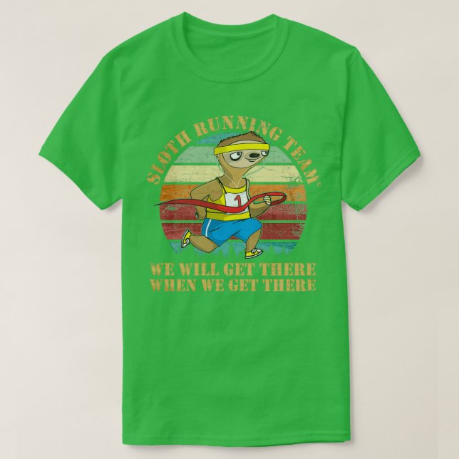 T-shirt Sloth Running Team Funny Marathon Runners Dons (Design devant)