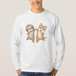 T-shirt Sloth Shiba Chien Amoureux des animaux Sloth Chien