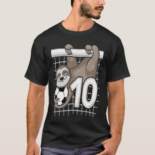 T-shirt Sloth Soccer 10e anniversaire But Keeper 10 ans