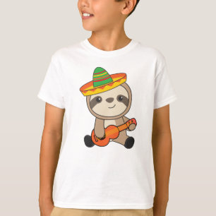 T-shirt Sloth Sombrero Ukulele Cinco de mayo