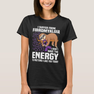 T-shirt Sloth Support Purple Ribbon Warrior Fibromyalgia A