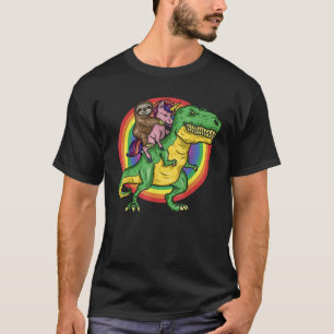 T-shirt Sloth Unicorn équitation Trex Dinosaur Amoureux de