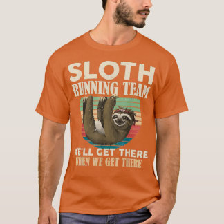 T-shirt Sloth Vintage Running Team Well There Cadeau