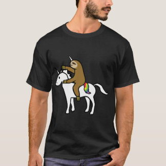 T-shirt Slothicorn chevauchant Licorne amis famille