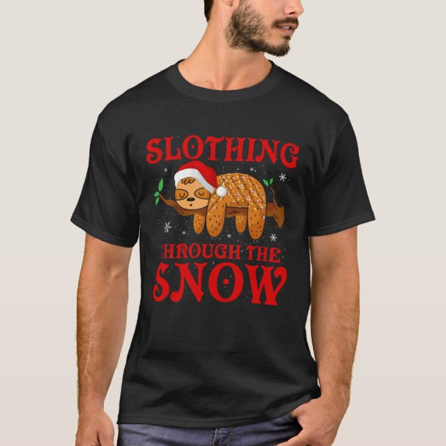 T-shirt Slothing Through the Snow Sloth Lover Funny Sloth  (Devant)