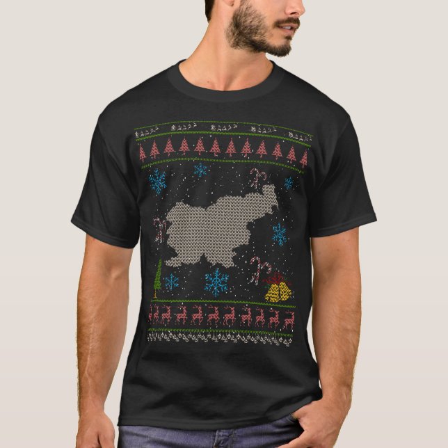 T-shirt Slovène laid de chemise de Noël de la Slovénie (Devant)