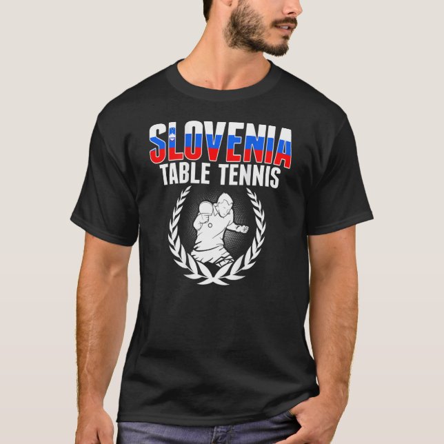 T-shirt Slovenia Table Tennis  Slovenian Ping Pong Support (Devant)