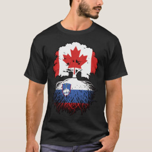 T-shirt Slovénie Drapeau canadien slovène des racines d'ar