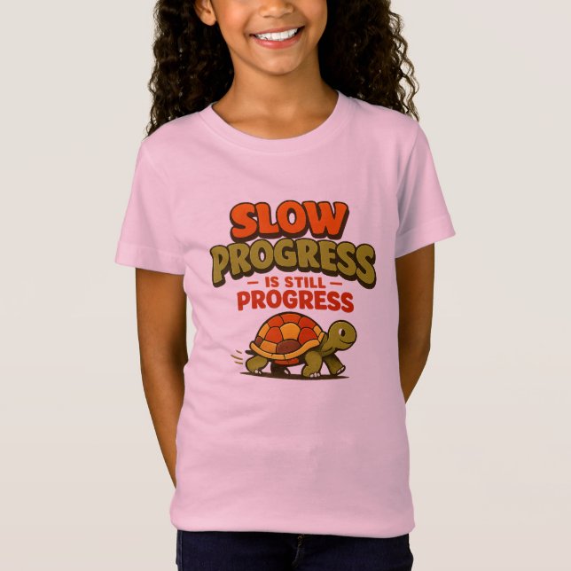 T-Shirt Slow Progress Is Still Progress Turtle Motivation (Devant)