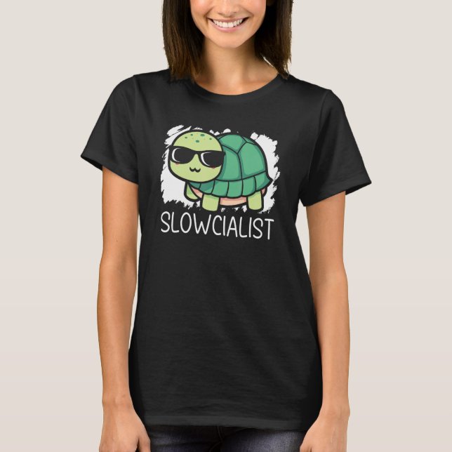 T-shirt Slowcialist Turtle   Tortoise Marine Biology (Devant)