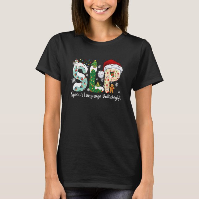 T-shirt SLP Voix Pathologiste Père Noël Christmas Pa (Devant)