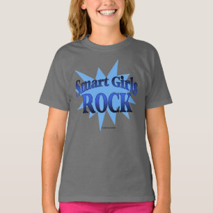 T-shirt Smart girls Rock - chemise bleue