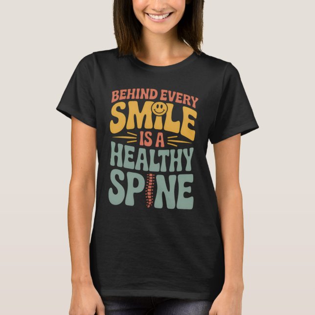 T-shirt Smile Healthy Spine Chiropractor Conception de dev (Devant)