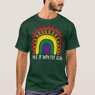 T-shirt Smile If You are Gay Rainbow Gay Transgender LGBT 