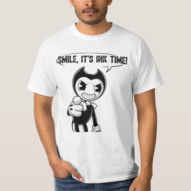 T-shirt Smile It’s Ink Time Creepy Cartoon Ink Demon Graph (Devant)