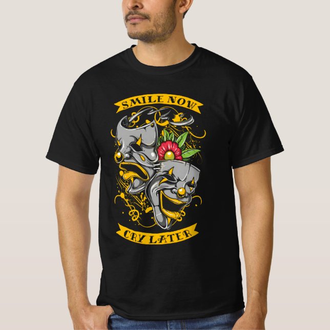 T-shirt Smile Now Cry Late yallow (Devant)