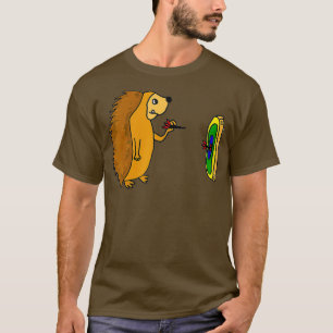 T-shirt Smilenowtees Funny Hérisson Jetant des fléchettes