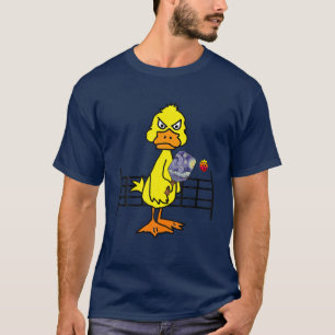 T-shirt Smilessports Drôle Canard Jaune Jouer Pickleball