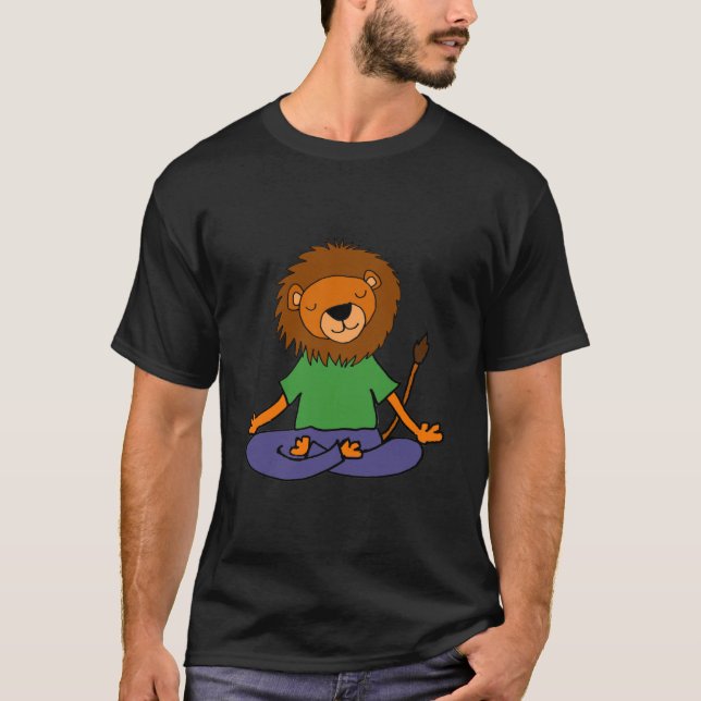 T-shirt SmileteesLion De Sport Faire Du Yoga (Devant)