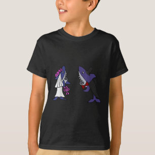 T-shirt Smiletodaytees Funny Shark Bride Et Groom _1