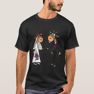 T-shirt Smiletodaytees Goat Bride Et Groom Mariage _1