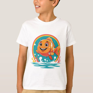T-shirt Smiley Cartoon Clownfish – Fun Ocean Vibes Tee