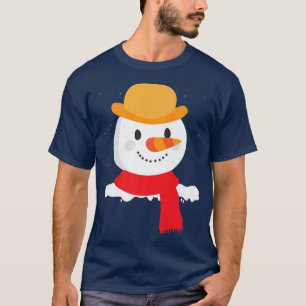 T-shirt Smiling Snowman Face Carrot Nose Funny Snow Man Wi